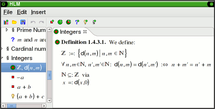 Embedding of natural numbers into integers