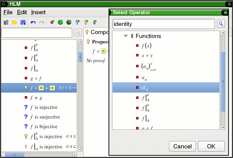 Dialog with restricted tree